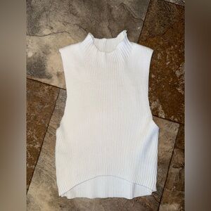 3 clothing items for $20 White Ribbed Sleeveless Mock Neck Top